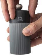 PEUGEOT- Line Pepper Mill - Classic Grind Adjustment - Aluminum and PEFC Certified Wood-Made in France - Carbon Color. 12 cm -4.75"
