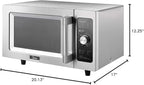 Midea Equipment 1025F0A Countertop Commercial Microwave Oven with Dial, 1000W, Stainless Steel, .9 CuFt