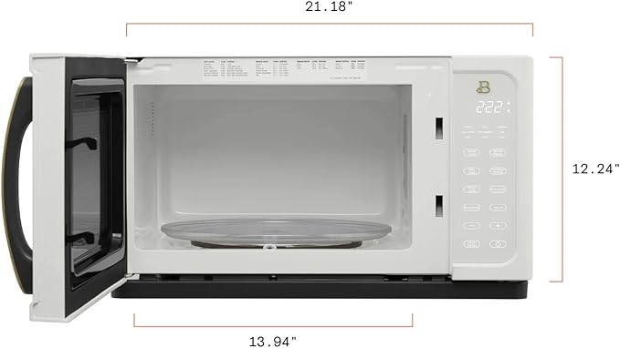 Beautiful 1.1 Cu Ft 1000W Sensor Microwave Oven – Compact Countertop with Smart Sensor Cooking, 10 Power Levels & Easy Clean Interior – Perfect for Quick Meals, Office & Holiday Hosting
