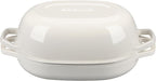 Enameled Cast Iron Oval Dutch Oven Pot with Lid, Dutch Oven for Sourdough Bread Baking, Oval Bread Pan, 7qt, White