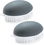 Dfacio 2Pack Vegetable Brush with Dots Remover, Non-Slip Grip Potato Scrubber Veggie Brush with Flexible and Hard Bristles, for Cleaning Food, Corn Silk and Carrots