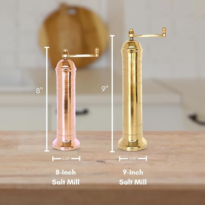 Alexander Home The Original European Mill (Brass, 9-Inch Salt)