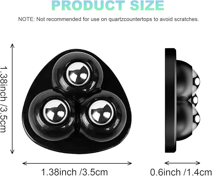 Appliance Casters - Furniture Sliders & Appliance Rollers for Kitchen, Coffee Machine, Blender, Oven - Helps Mom or Wife Easily Solve Countertop Sliding (Black, 4pcs)