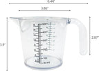 16 oz (2 Cup) Liquid Measuring Cup, Food-Grade Plastic Measuring Cup with Laser-Etched Markings, Clear Single Measuring Cup