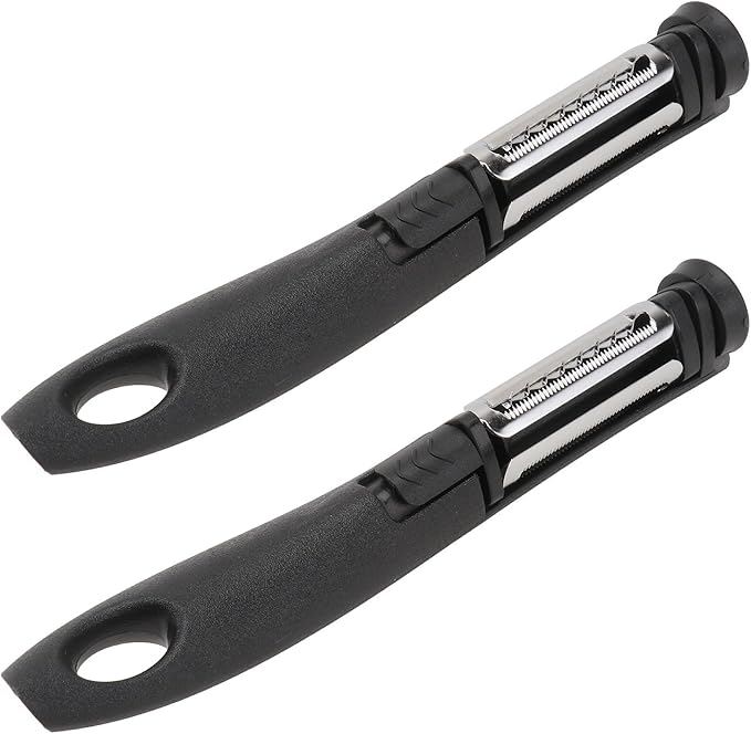 GALPADA Multifunctional Potato Grater and Fruit Paring Tool, 2pcs Food Peeler Set with Stainless Steel Blades for Kitchen Vegetable Shredding and Fruit Slicing