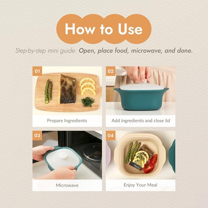 Silicone Multi-Steamer Made in Korea Microwave Steamer for Cooking & Reheating BPA-Free Flexible & Durable (Breezeblue Green, 30.44 fl oz)