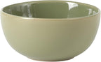 Gibson Home Rockaway 12 Piece Plates and Bowls Matte Outside/Shiny Inside Glaze Service for 4 Dinnerware Set - Green - Dishwasher and Microwave Safe