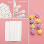 SOTMALTK 320Pcs Cake Pop Sticks and Wrappers Kit, 6inch Lollipop Sticks with Cake Pop Bags and Metallic Twist Ties Bow, Perfect for Making Lollipops,Candies,Chocolates and Cookies - Great for Parties