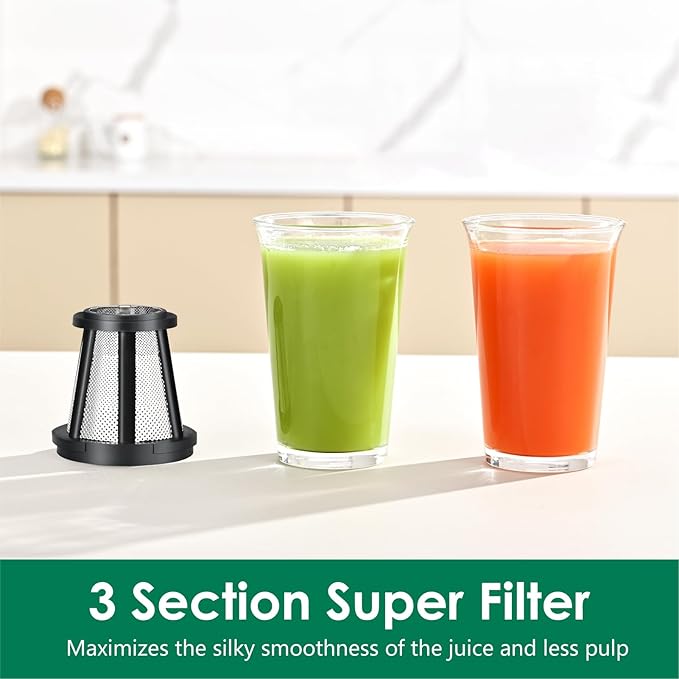 Slow Masticating Juicer,Brecious Cold Press Juicers with 2 Speed Modes & Quiet Motor,Juicers Machines Vegetable and Fruit with Reverse Function,Celery Juicer,BPA-Free,Easy to Clean (Silver)