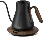 INTASTING Gooseneck Electric Kettle, ±1℉ Temperature Control, Stainless Steel Inner, Quick Heating, for Pour Over Coffee, Brew Tea, Boil Hot Water, 1500W/0.9L (Glossy Black)