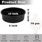 HUAKENER 10 Inch Cake Pan - Set of 2 Round Cake Pans with 70 Pieces Parchment Paper, Non-stick Cake Baking Pans, Dishwasher Safe