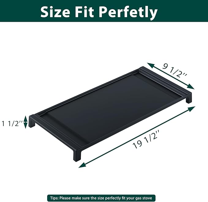 Upgraded Aluminum WB31X24738 WB31X49806 Griddle Replacement Parts for GE Gas Stove Non-stick Appliance Griddles 19.5’’ x 9’’ GE JGBS66REKSS JGBS66REK3SS 30In Center Range Cooktop Griddle Pan Plate