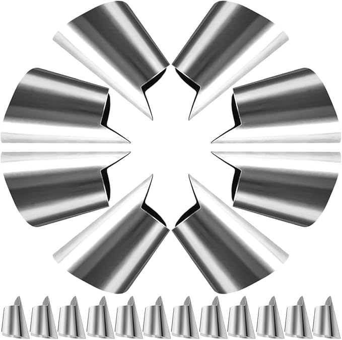 Amosfun 20pcs Stainless Steel Finger Nail Guard Kitchen Tools for Cutting Dicing Peeling Finger Protectors for Vegetable Fruit and Seafood Preparation Home and Professional Use