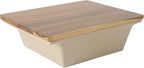 Gibson Elite 2-Quart 10" x 8.5" Stoneware Baking Dish with Acacia Wood Lid – Taupe Rectangular Oven Safe Baker for Casseroles, Roasting & Serving