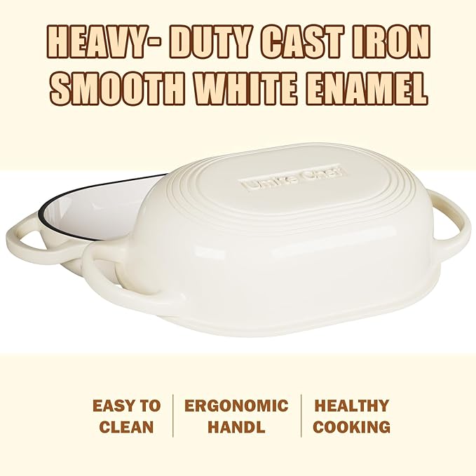 Enameled Cast Iron Dutch Oven for Bread Baking - incl. Sourdough Bread-Baking Supplies like Banneton Bread-Proofing Basket - 5QT Loaf Cast Iron Bread Oven Pan& Meatloaf Pan with Lid, Sour Sough Tools, Lame (Cream White）
