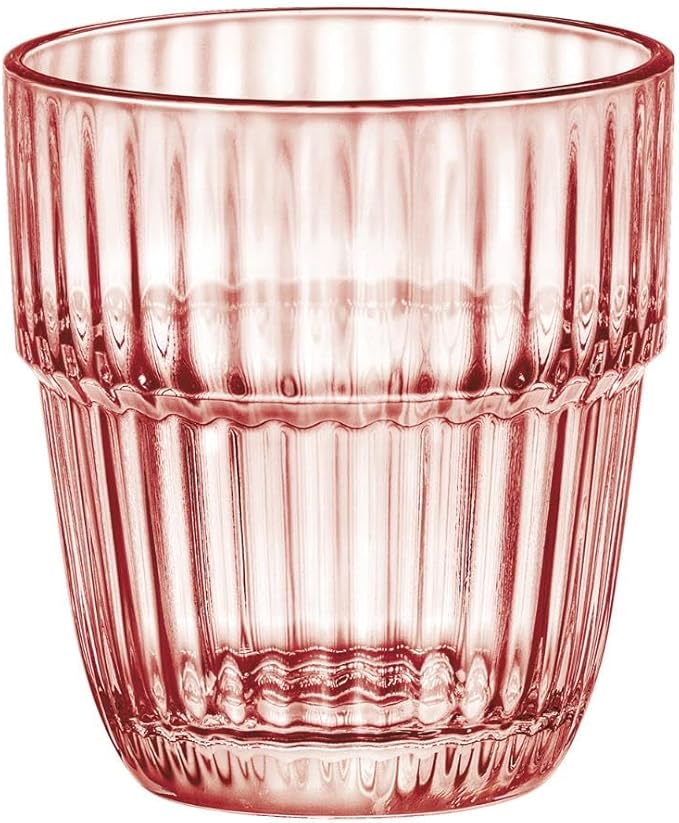 Bormioli Rocco Barshine 10.38 oz. Rocks Stackable Tempered Drinking Glasses, Set of 6, Peach