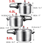 Electric Pressure Cooker, Kitchen Pressure Cooker Cookware 18/20/22cm Gas Stove/Open Fire Pressure Cooker Outdoor Camping Cook Tool Steamer,One Color-4L