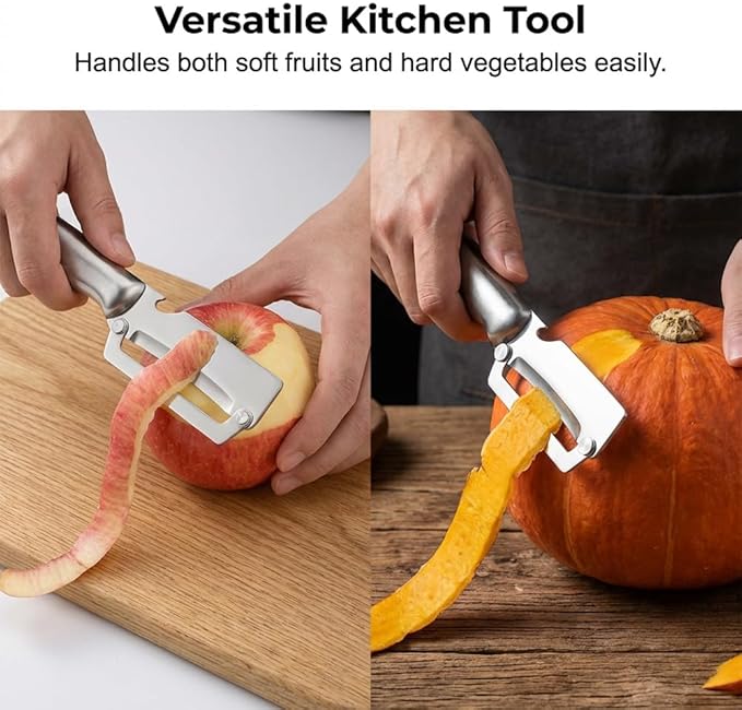 Multi-Functional Vegetable Peeler for Kitchen, 2026 New Vegetable Peeler with Wooden Handle and Bottle Opener, 2 in 1 Stainless Steel Kitchen Tool for Fruit Apple Potato Pumpkin Slicer (mixed, 3PCS)