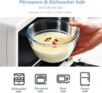 WhiteRhino Glass Mixing Bowls Glass Bowls with Lids Set(4.5QT,2.7QT, 1.1QT),Large Salad Bowls,glass mixing bowl Space-Saving Nesting Storage bowls for Cooking,Baking,Prepping,Dishwasher Safe