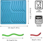 Gummy Candy Molds - 4Pcs Silicone Gummy Worm Molds wth 2pcs Dropper,Non-stick and Bpa Free for Mini Candy Chocolate Gummies Baking