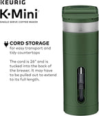 Keurig K-Mini Single Serve Coffee Maker with 6-12Oz Cup Sizes, Quick Brewing, and Removable Drip Tray (Evergreen, Renewed)