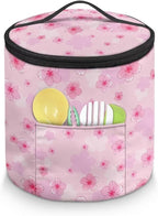 Peach Blossom Pressure Cooker Insulation Handbag Smooth Flat Surface Electric Pressure Cooker Storage Bag Enclosed Bottom