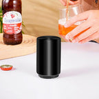 Automatic Bottle Opener Destapadores de Cerveza, Down-Pop Off Beer Bottle Openers with Magnetic Cap Catcher, Home Bars Kitchen Cool Bartender Tools, Men Bottle Cap Opener Gift（Black）