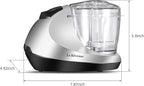 La Reveuse Electric Mini Food Chopper Vegetable Fruit Cutter Meat Grinder Mincer Small Food Processor with 1.3-Cup Prep Bowl, Silver