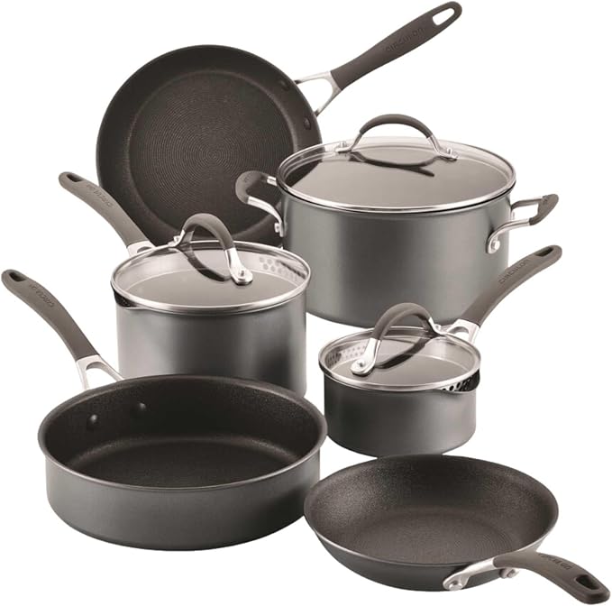 Circulon A1 Series with ScratchDefense Nonstick Induction Pots and Pans Cookware Set, Induction Cookware, Kitchen Essentials, 9-Piece, Graphite