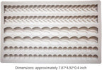 ScivoKaval Silicone Pie Crust Mold Impression Mat Knit Rope Pearl Border Lace Chain Molds Fondant Cake Decoration Mould Chocolate Cookie Sugar Craft Icing Gum Paste Pastry for Kitchen Baking Tools
