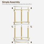 Yatiney 3-Tier Lazy Susan, Rotating Spice Rack, Spinning Organizer, Industrial Turntable Spice Rack for Cabinet, Kitchen Countertop, Pantry, White and Gold SR23DW