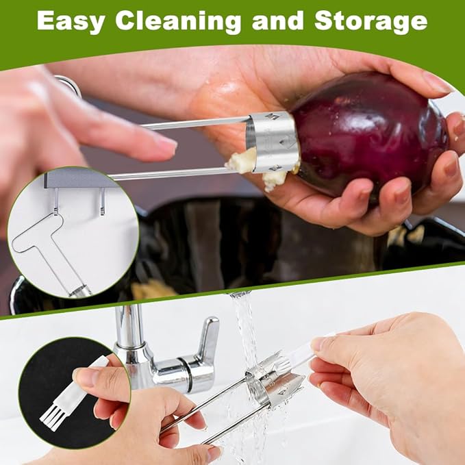 Pepper Corer Remover, Fruit Vegetable Stem Remover for Pepper Pear Tomato, Multifunctional Peppers Corer Practical Kitchen Gadget for Removing Vegetable Cores (COLOR:silver)