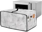 Marble Print Toaster Oven Protective Cover for Kitchen Counter, Heat-resistant Dust-proof Microwave Oven Air Fryer Cover with Storage Pockets (Medium-16.1 * 19.71 * 10 inches)