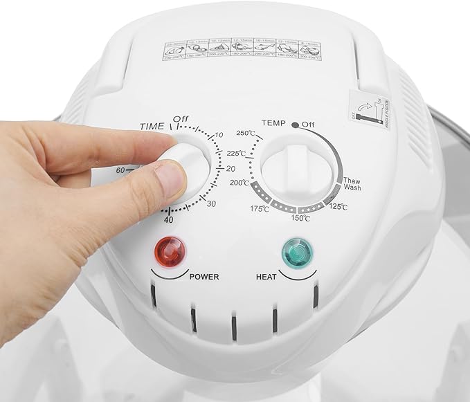 17L Glass Turbo Air Fryer, 1200W-1400W Electric Oven, Automatic Power Off/Knob Control, 360° Viewable Airy Fryer 110V for Home Kitchens Restaurants Family Gatherings