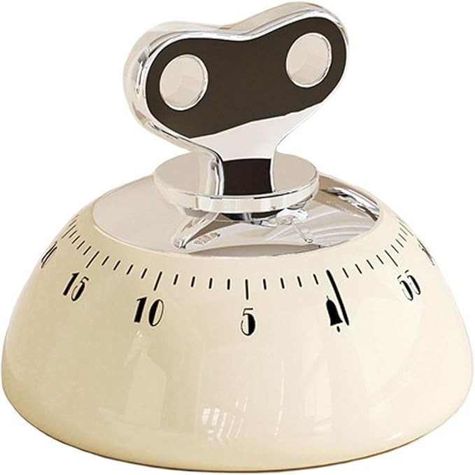 Visual Kitchen Timer for Cooking,Chef Cooking Timers Clock with Loud Alarm,Timers for Classroom, Home and Study,Mechanical Desk Timer,No Batteries Required，Magnetic Back (Cream)