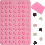 Mini Paw Print Silicone Molds, 69 Cavities Food Grade Pawprint Mold for Chocolate, Candy, Jelly, Gummy, Dog Treats, Cake Décor, Snack Biscuits (with a Scraper)
