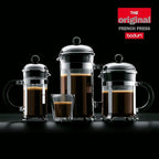 Bodum 34oz Chambord French Press Coffee Maker, High-Heat Borosilicate Glass, Stainless Steel, Black – Made in Portugal