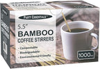 Party Essentials Bamboo 5.5" Coffee Stirrers/Beverage Stir Sticks, 1000-Count, Natural
