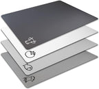 Fotouzy Flexible Plastic Cutting Board Mats with Food Icons, BPA-Free, Non-Porous, 100% Non-slip Back and Dishwasher Safe, Unique Modern Neutral Colors, Set of 4