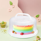 Cake Carrier with Lid and Handle, Fit 10’’ Cake Stand with Lid, Cake Transport Storage Container, Cake Containers Cover Stand with Lids, 3 Secure Side Closures (White)