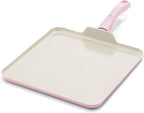 GreenLife Soft Grip Healthy Ceramic Nonstick, 11" Griddle Pan, PFAS-Free, Dishwasher Safe, Soft Pink