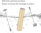 Electric Milk Frother Handheld,Travel Coffee Drink Mixer Batteries Included, 304 Stainless Steel Whisk for latte Cappuccino,Bulletproof Coffee Hot Chocolate,Egg-Beige