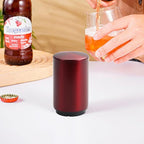 Automatic Bottle Opener Magnetic Stainless Steel Push Down Opener Destapadores de Cerveza, Down-Pop Off Beer Bottle Opener with Magnetic Cap Catcher, Home Bars Kitchen Cool Bartender Tools（red）