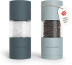 LARS NYSØM Salt and Pepper Mills Set with Adjustable Ceramic Grinder 2 Pieces I Manual Design (Stone Blue/Sky Blue)