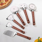 9-Piece Kitchen Tools and Gadgets Set with Wood Imitation Handle BRIIEC Stainless Steel Cooking Utensils Kitchen Accessories Includes Can Opener Garlic Press Peeler