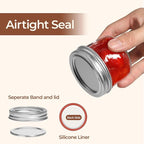 ComSaf Mini Mason Jars Bulk 4oz 16PCS, Regular Mouth Mason Jar with Lids and Seal Bands, Small Glass Canning Jar for Spice, Jam, Honey, Jelly, Dessert, Shower Wedding Favors, DIY Candles Decor