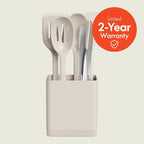 bella 6-Piece Modular Tool Set, Silicone, Turner, Spoon, Slotted Spoon, Spatula, Tongs, Crock with removable divider, Non-toxic*, Food-grade, Heat safe to 425°F, Dishwasher Safe, Slate
