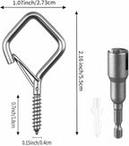 100 Pcs 304 Stainless Steel Eye Screw Hooks for Hanging Heavy Duty.Windproof Ceiling Hooks for Hanging Plants,Cup,Wind Chime,Bird Feeders,Christmas String Lights at Indoor&Outdoor 2.2 Inch