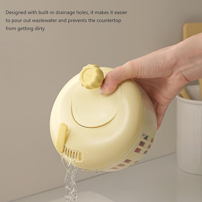 Salad Spinner, Fruit Washer and Lettuce Spinner, Vegetable & Fruit Salad Washing Bowl with Strainer, for Salad Greens, Lettuce, Fruits, Vegetables