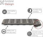 husMait Premium Quality Mini-Muffin Pan, Baking Sheet, and Cooling Rack. For Baking Mini Cupcakes, Muffins, Bite Size Tarts, Cookies. Non-Stick, Dishwasher Safe, Oven Safe (Muffin Pan)